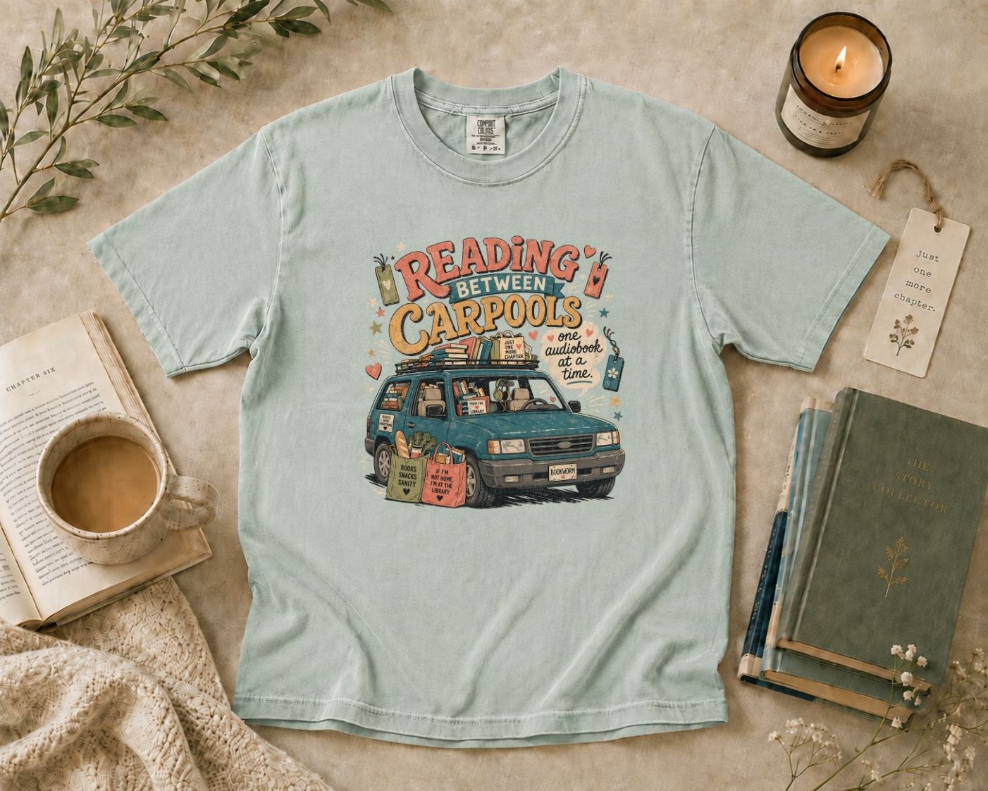 Reading Between Carpools T-Shirt