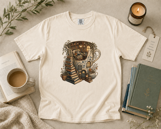Coffee Mug Reading House T-Shirt