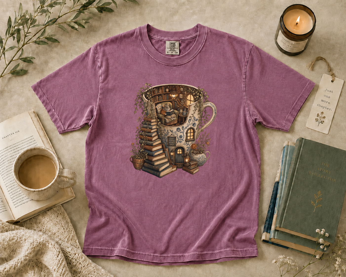 Coffee Mug Reading House T-Shirt