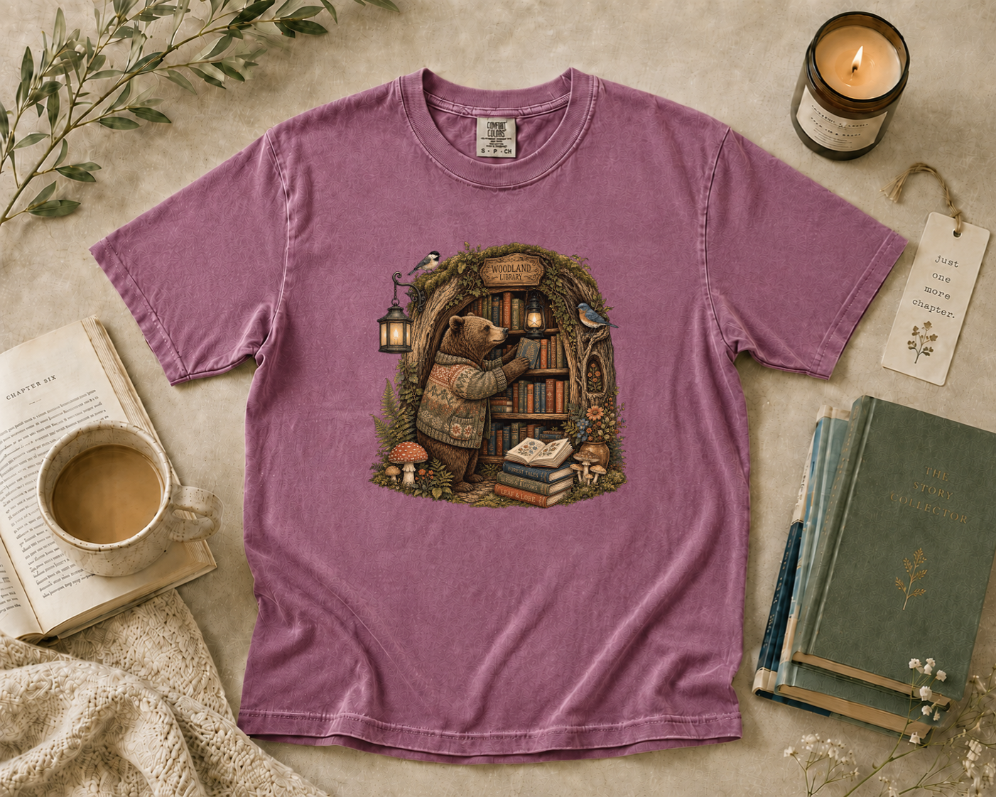 Woodland Bear Library T-Shirt