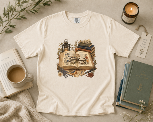Vintage Reading Glasses & Pressed Flowers T-Shirt