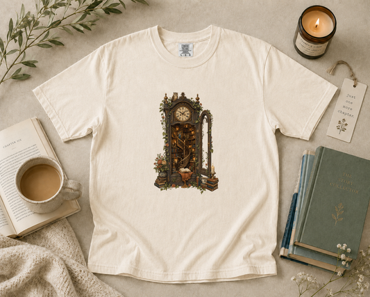 Hidden Library Grandfather Clock T-Shirt