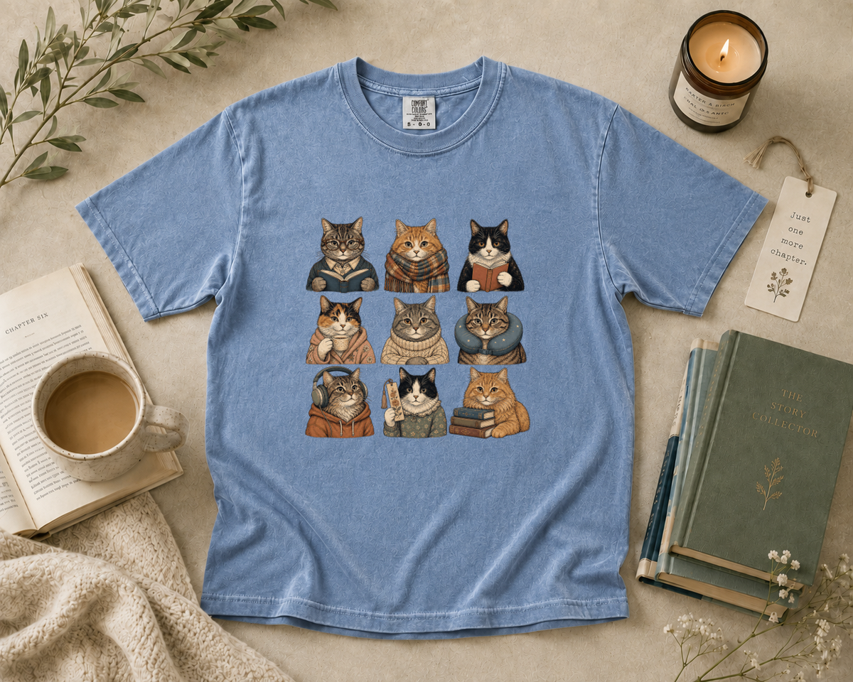 Reading Cats T-Shirt