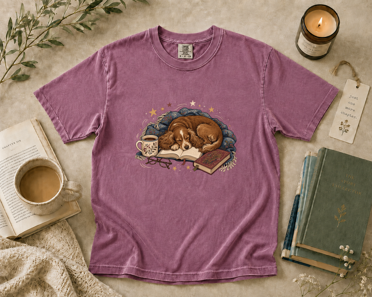 Cozy Dog and Book T-Shirt