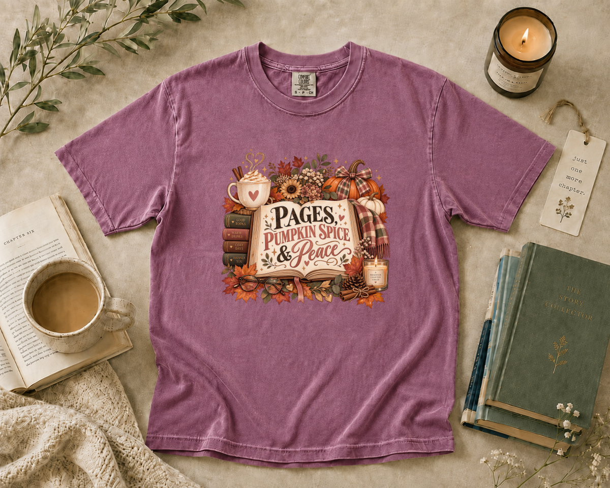 Pages Pumpkin Spice & Peace T-Shirt