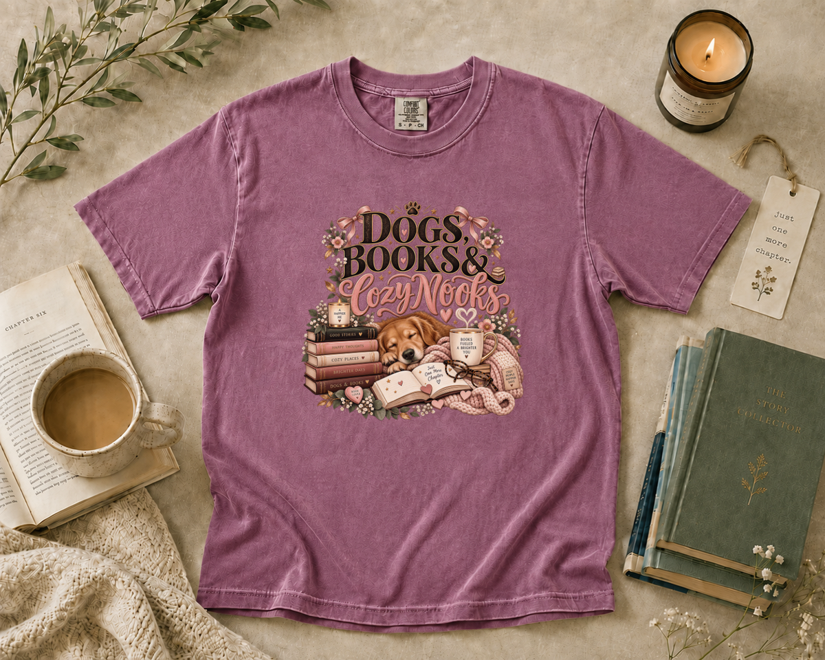 Dogs Books & Cozy Nooks T-Shirt