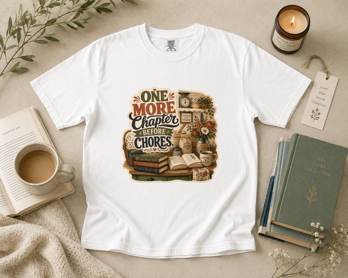 One More Chapter Before Chores T-Shirt