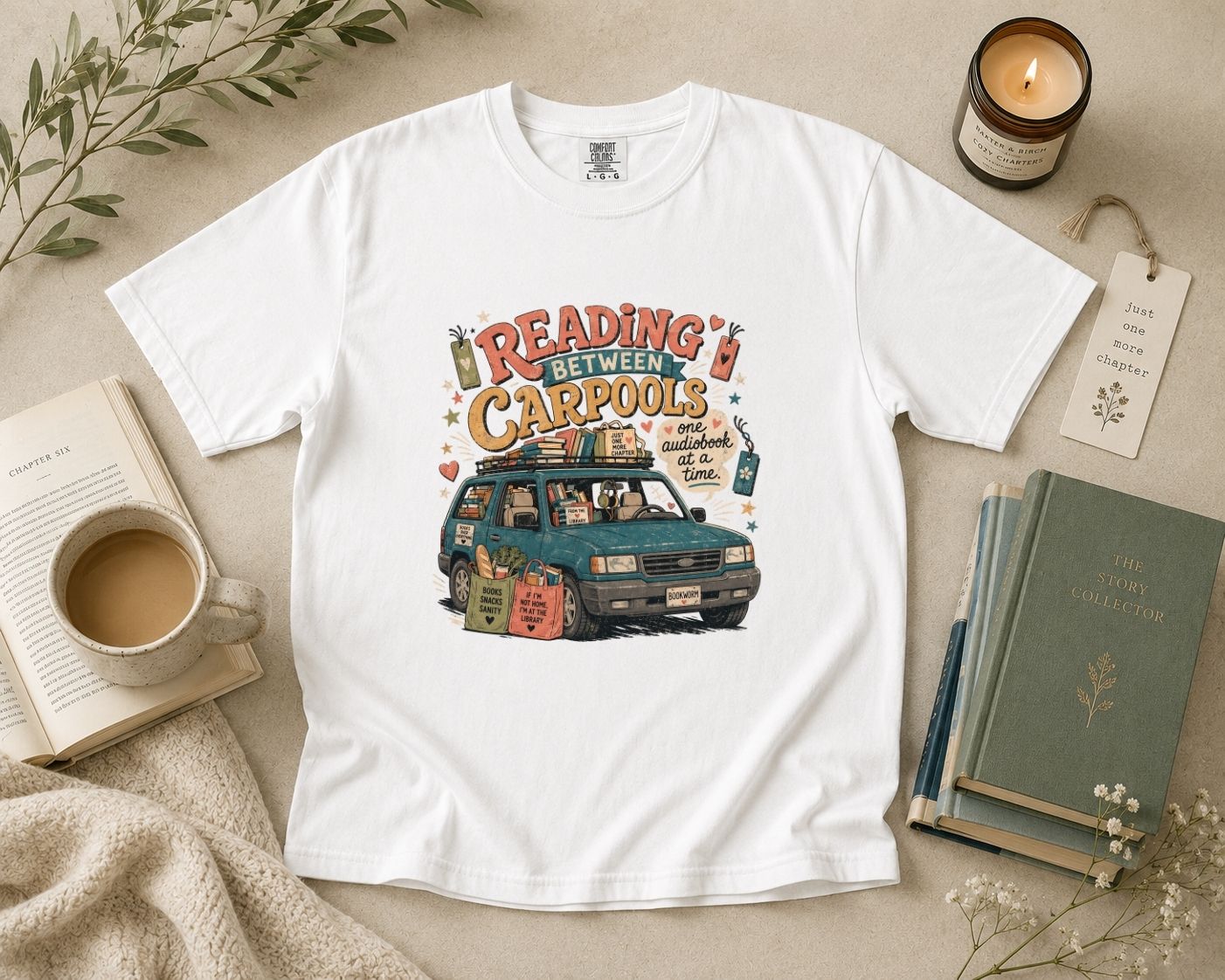 Reading Between Carpools T-Shirt