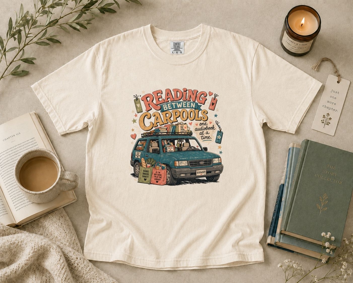 Reading Between Carpools T-Shirt