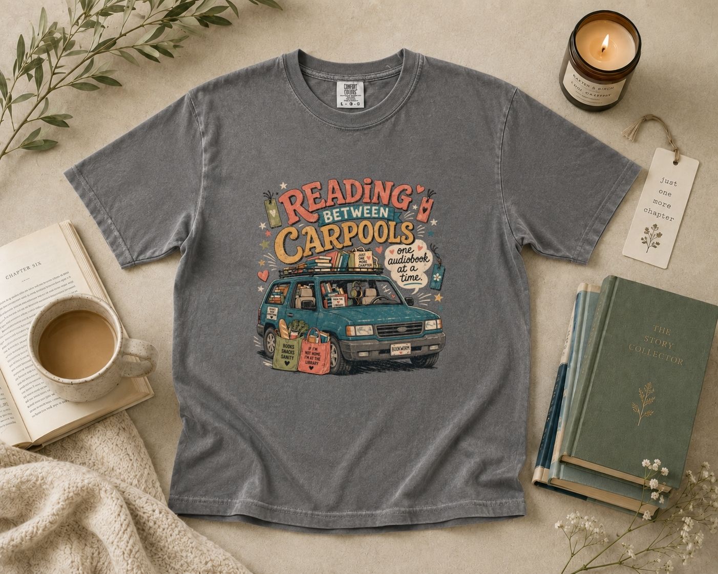 Reading Between Carpools T-Shirt
