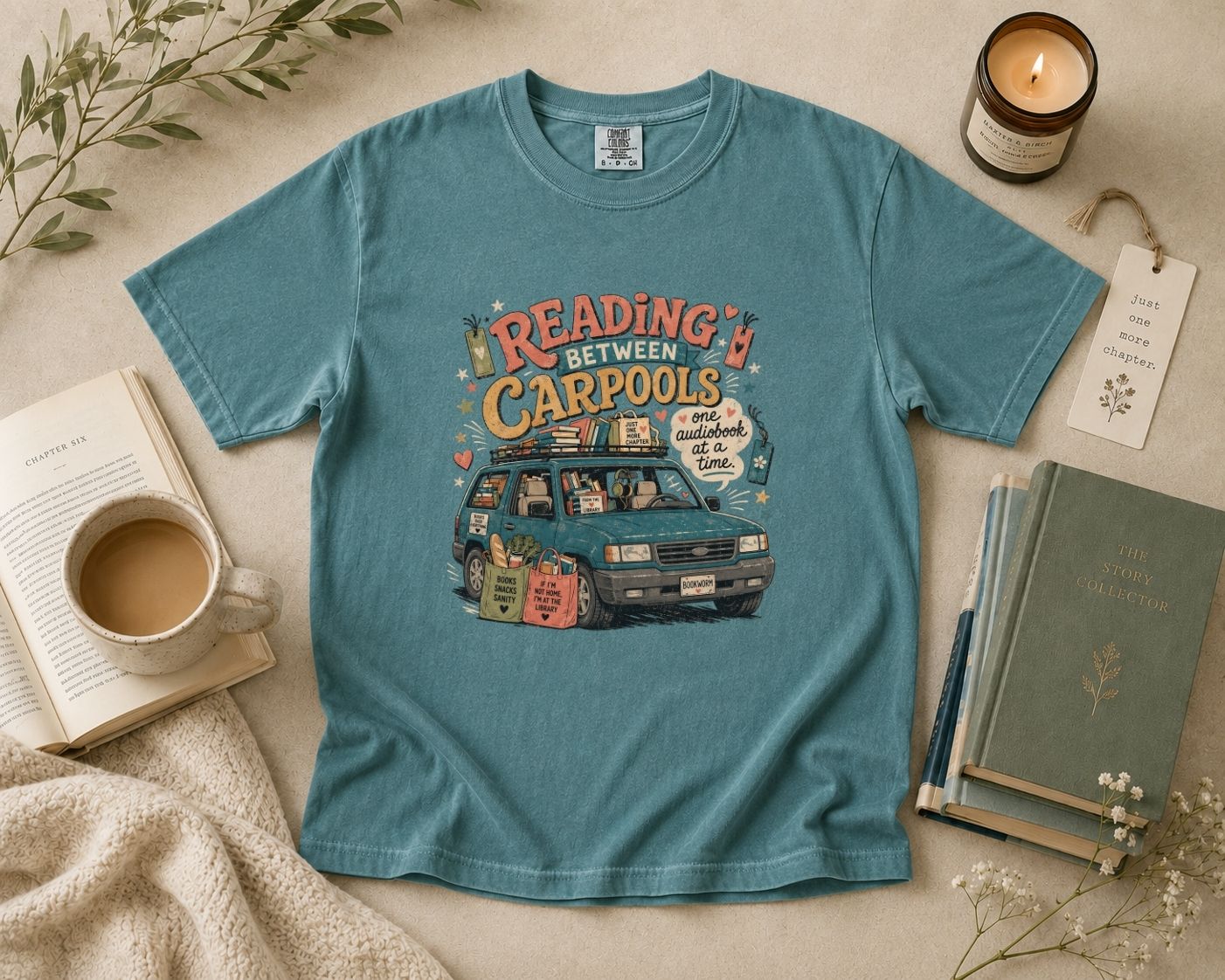 Reading Between Carpools T-Shirt