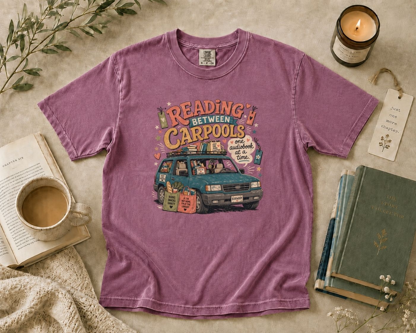 Reading Between Carpools T-Shirt