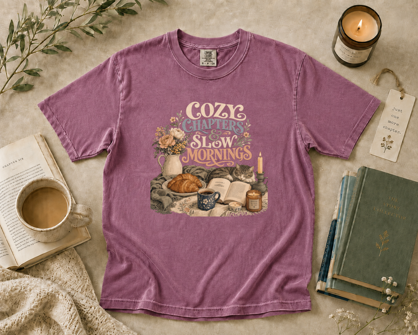 Cozy Chapters & Slow Mornings T-Shirt