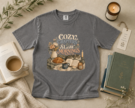 Cozy Chapters & Slow Mornings T-Shirt