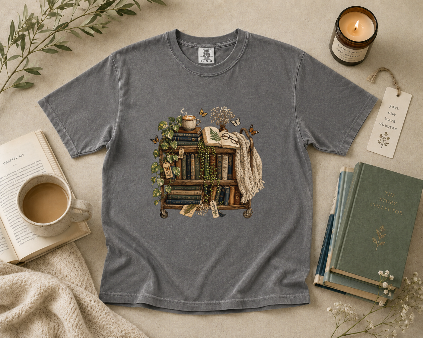 Cozy Book Cart T-Shirt