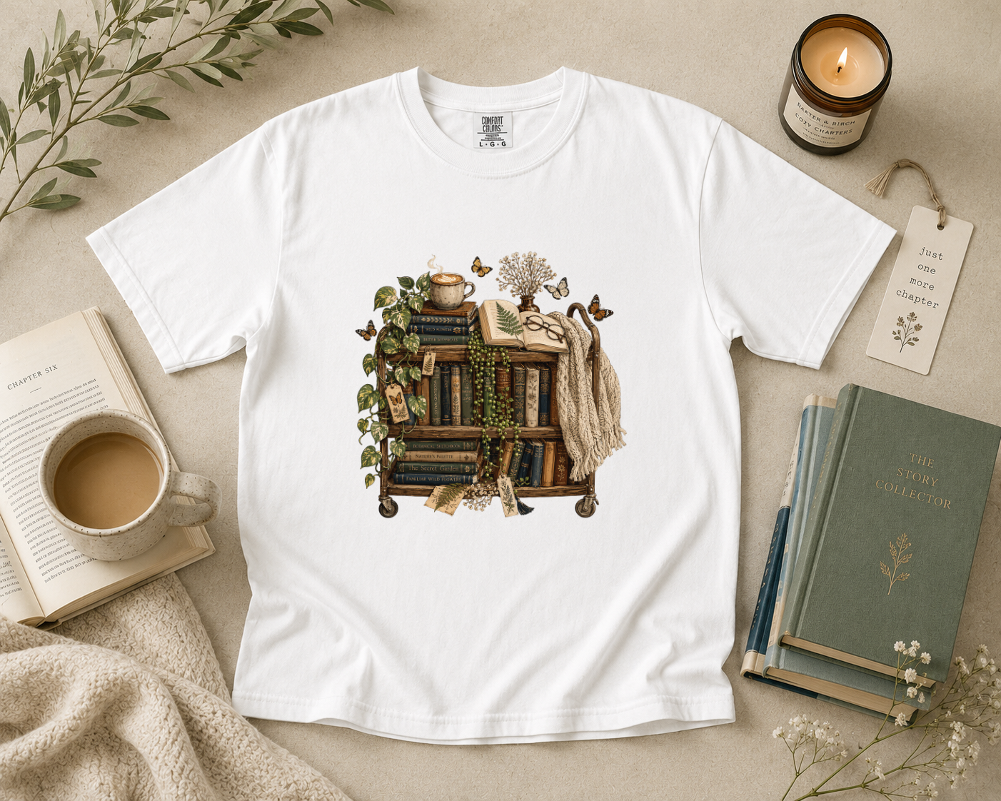 Cozy Book Cart T-Shirt