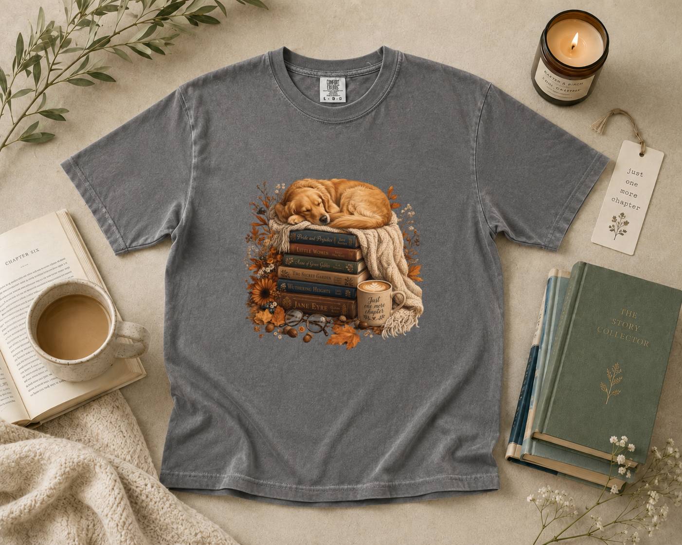 Golden Retriever Book Lover T-Shirt
