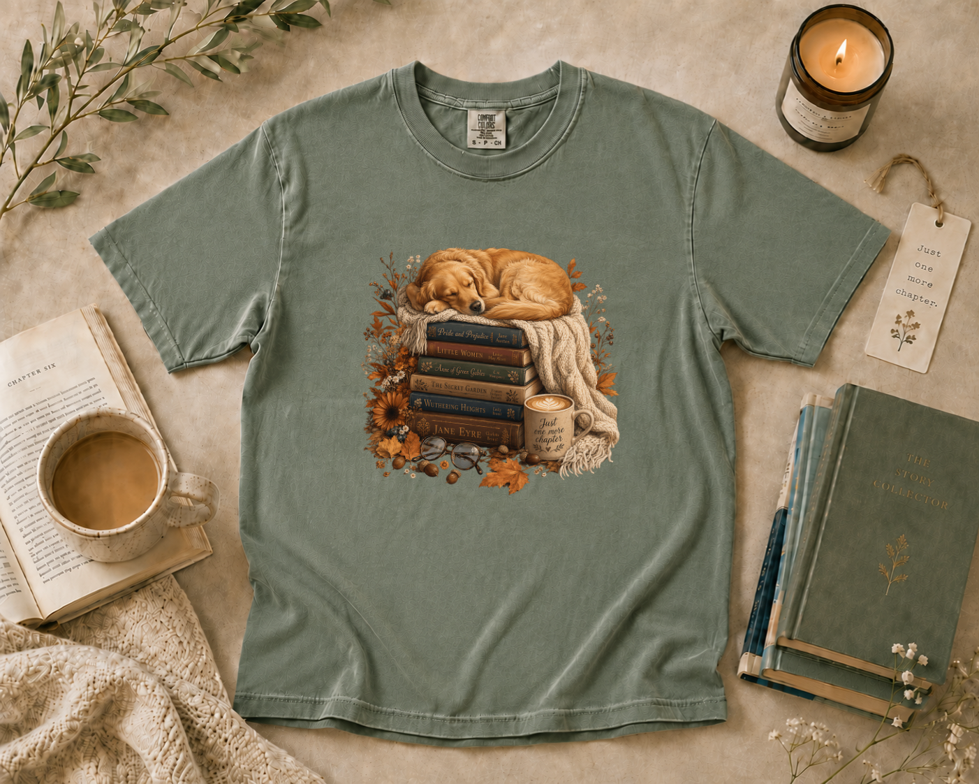 Golden Retriever Book Lover T-Shirt