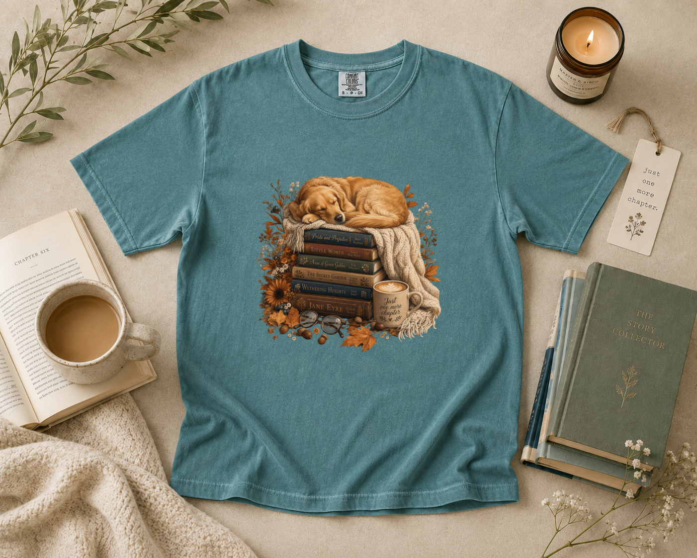 Golden Retriever Book Lover T-Shirt