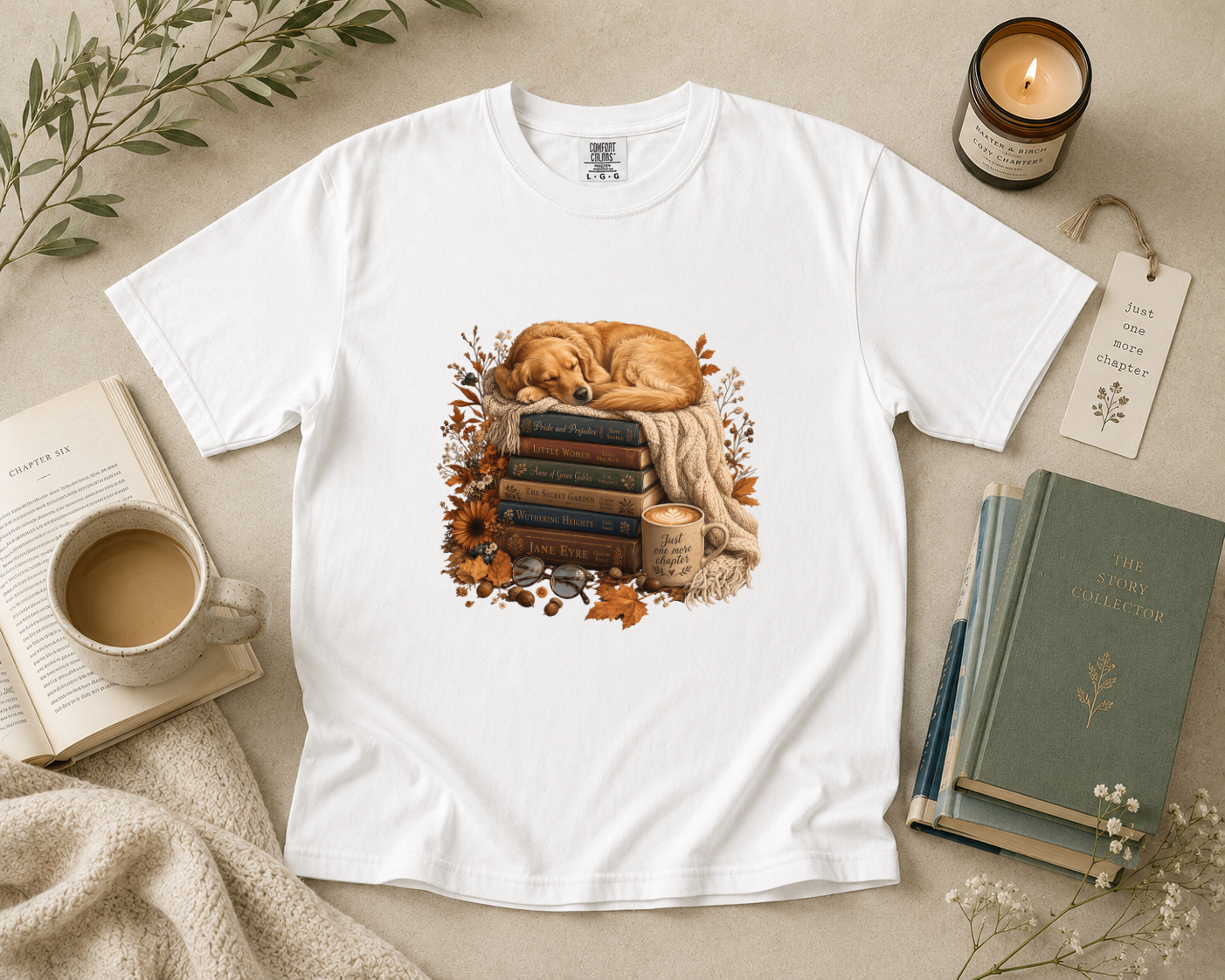 Golden Retriever Book Lover T-Shirt