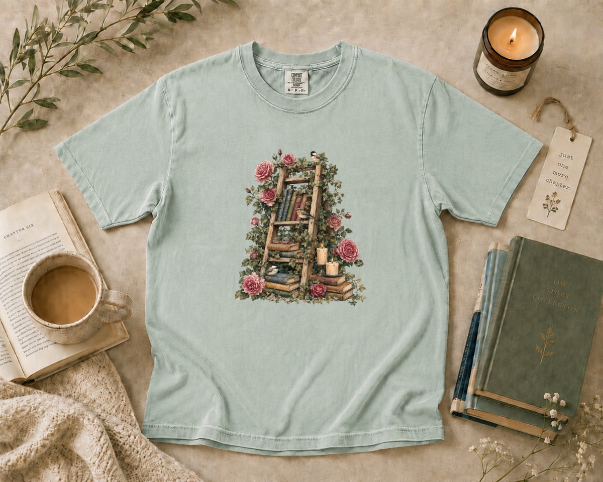 Floral Book Ladder T-Shirt