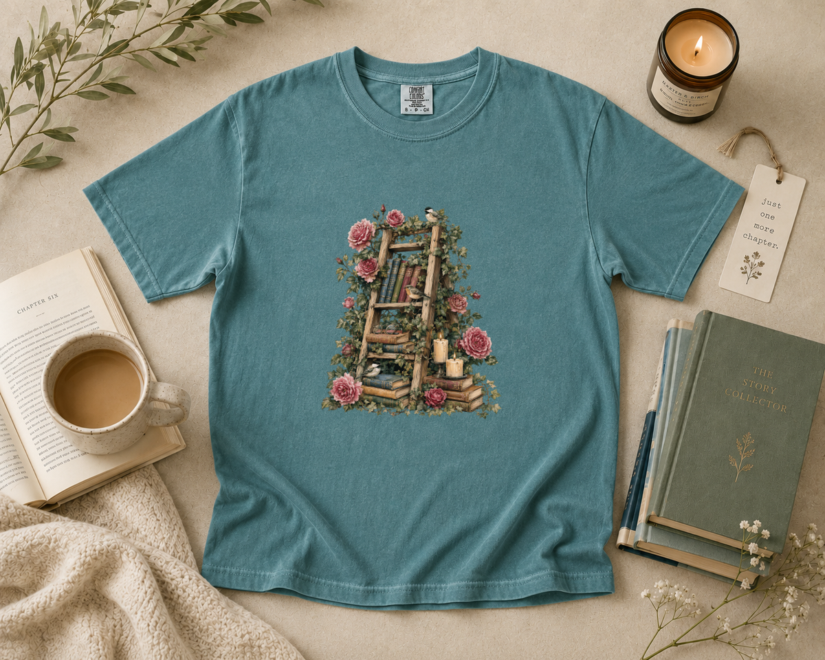 Floral Book Ladder T-Shirt
