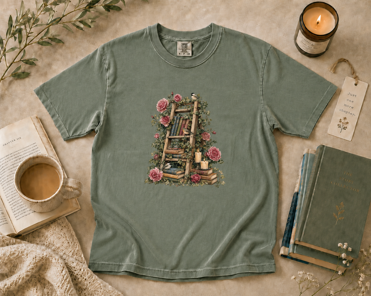 Floral Book Ladder T-Shirt