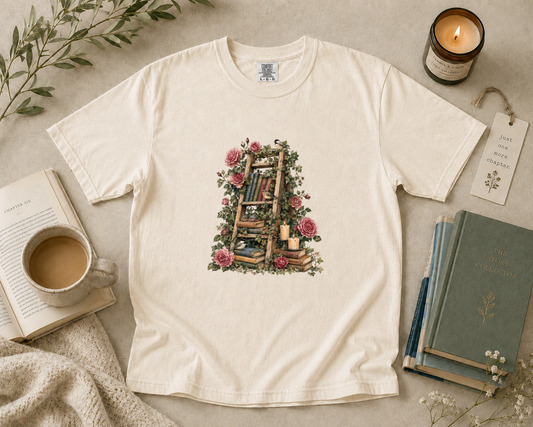 Floral Book Ladder T-Shirt