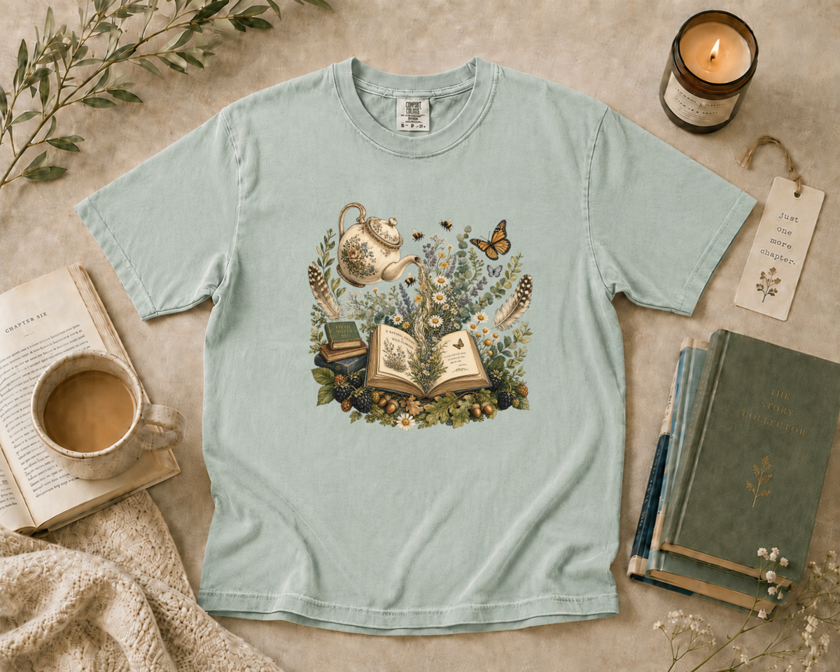 Tea & Books Botanical T-Shirt
