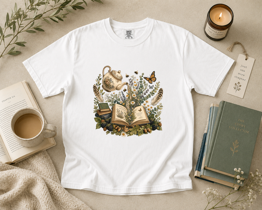 Tea & Books Botanical T-Shirt