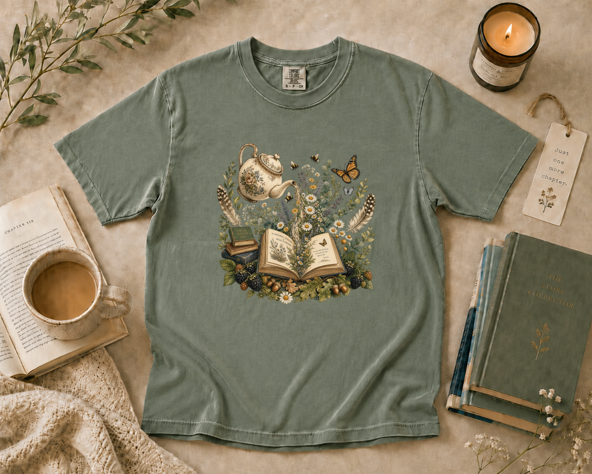 Tea & Books Botanical T-Shirt