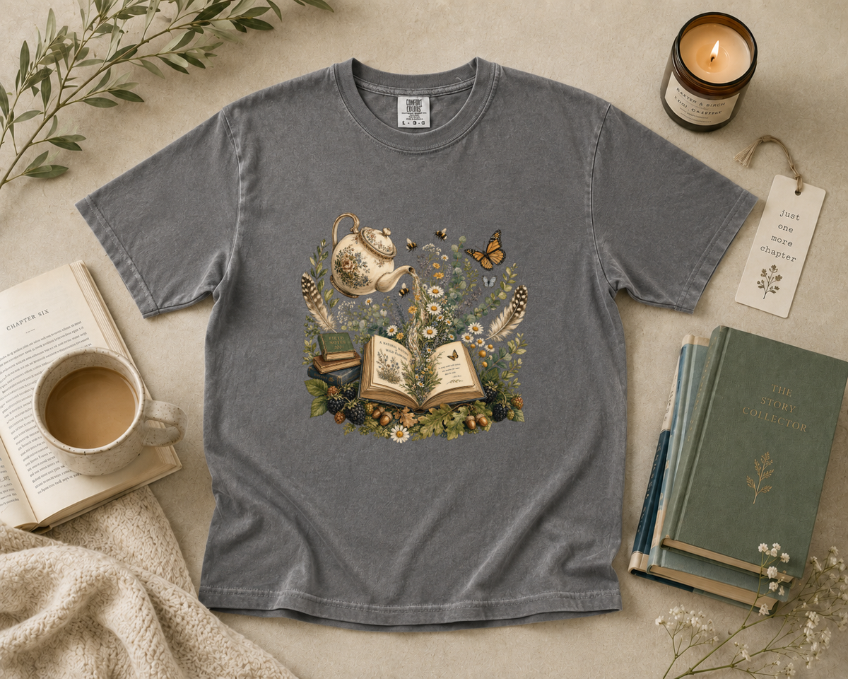 Tea & Books Botanical T-Shirt