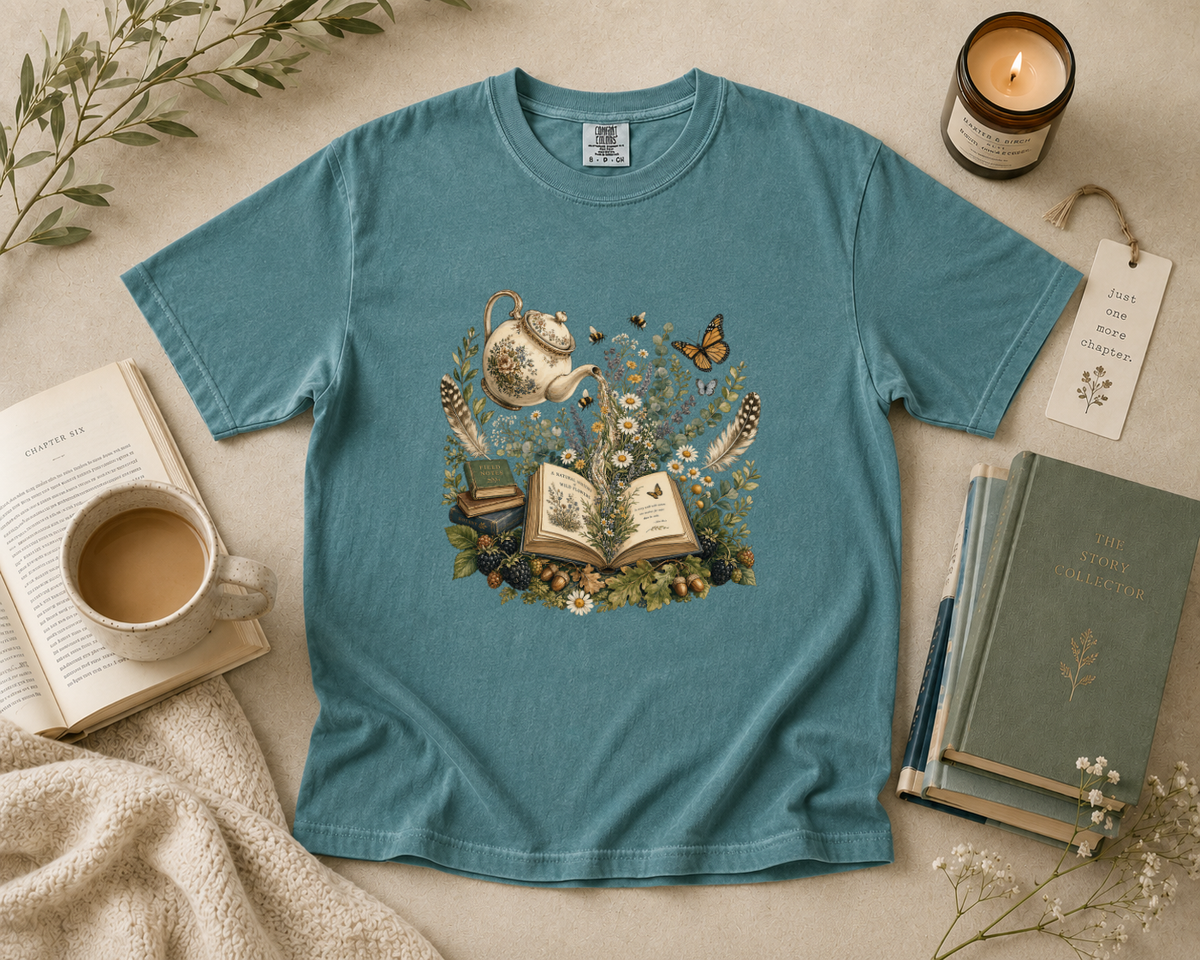 Tea & Books Botanical T-Shirt