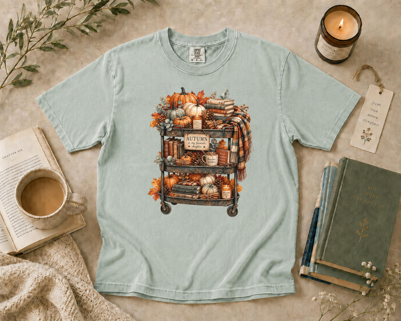 Fall Book Cart T-Shirt