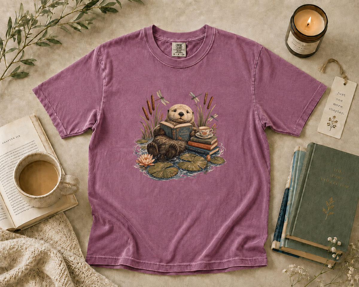Sea Otter Reading Books T-Shirt