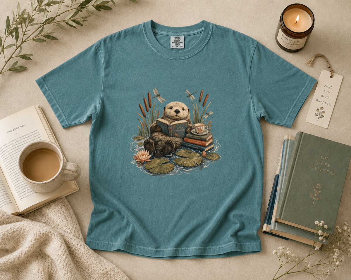 Sea Otter Reading Books T-Shirt