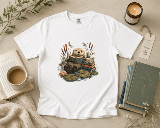 Sea Otter Reading Books T-Shirt