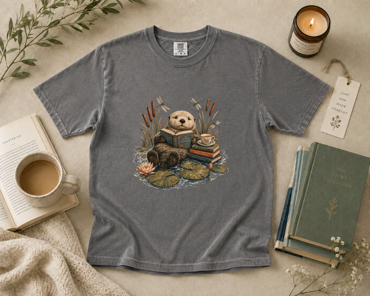 Sea Otter Reading Books T-Shirt