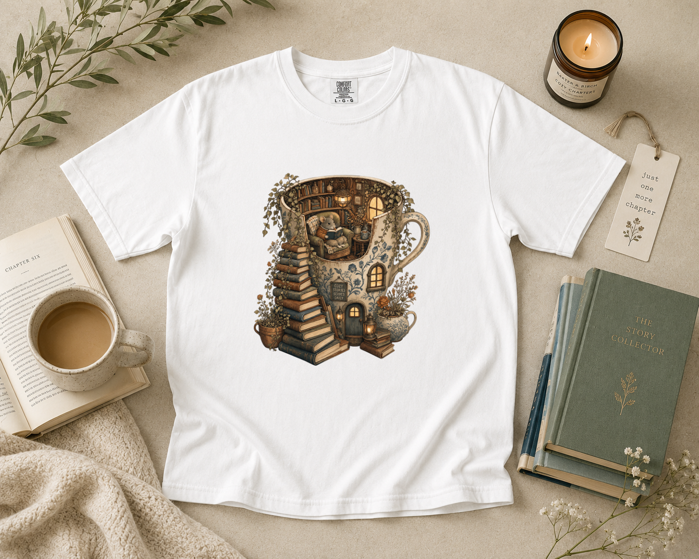 Coffee Mug Reading House T-Shirt