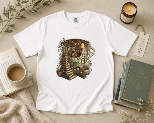 Coffee Mug Reading House T-Shirt