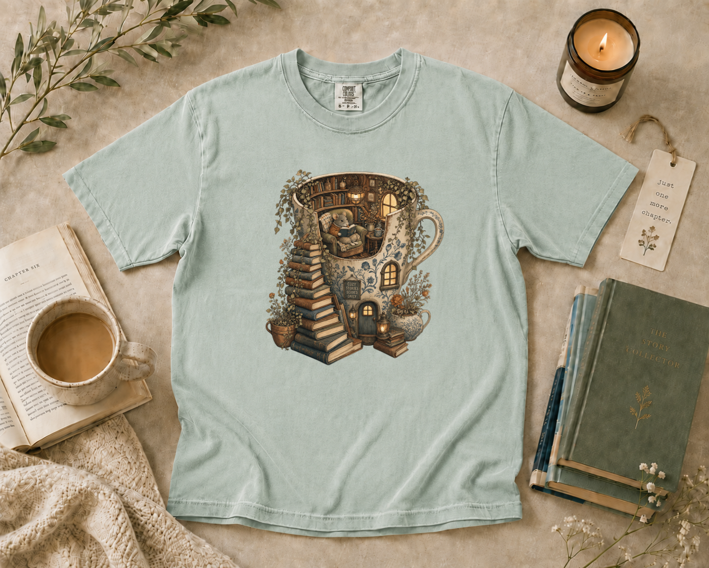 Coffee Mug Reading House T-Shirt