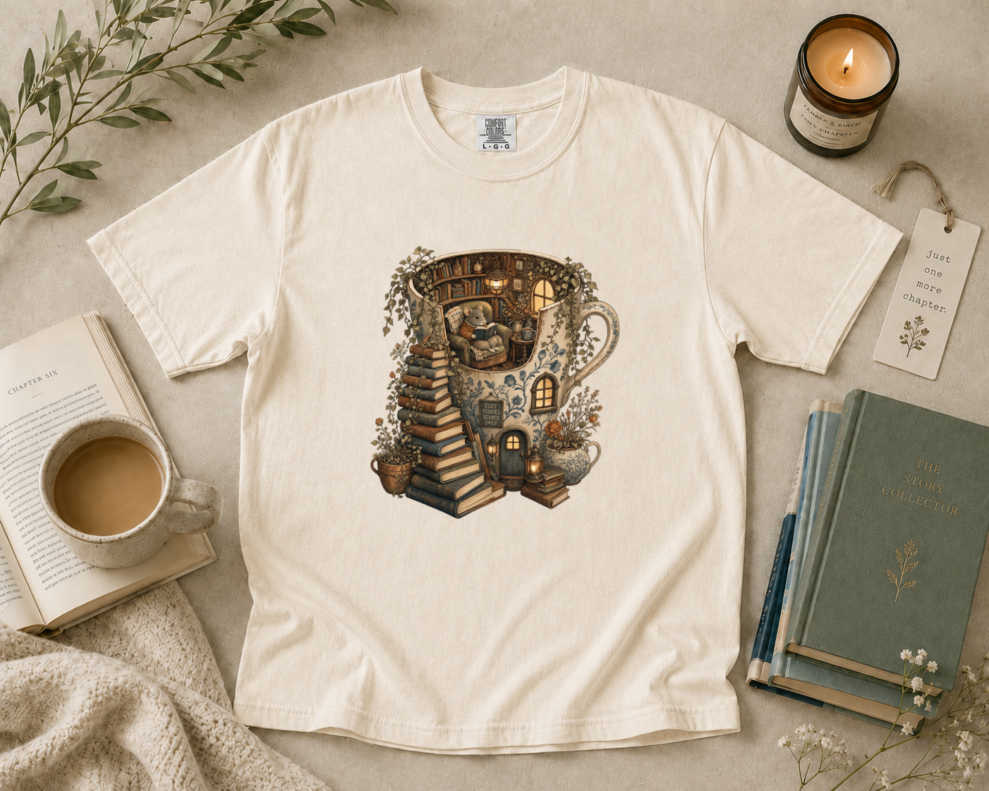 Coffee Mug Reading House T-Shirt