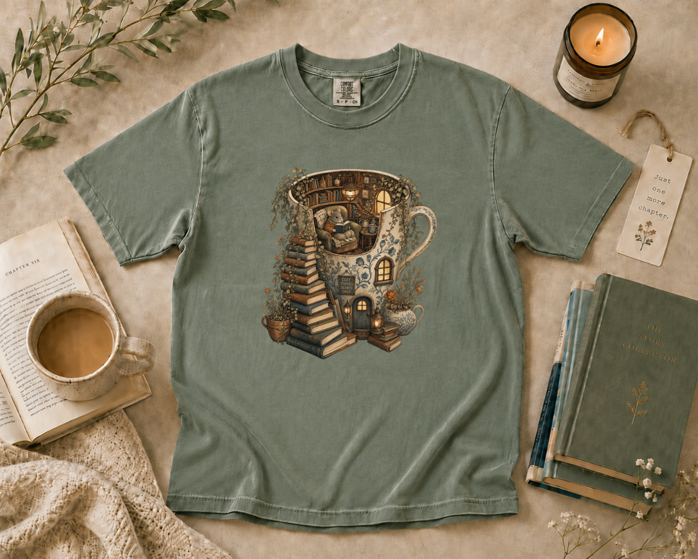 Coffee Mug Reading House T-Shirt