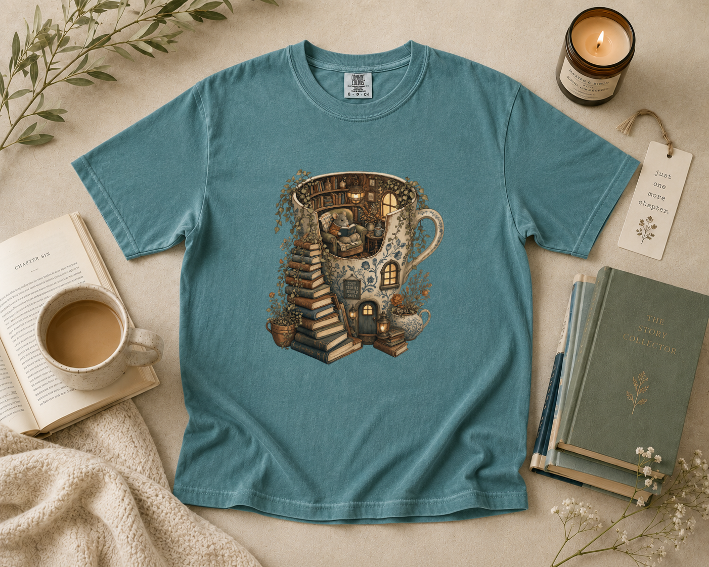 Coffee Mug Reading House T-Shirt
