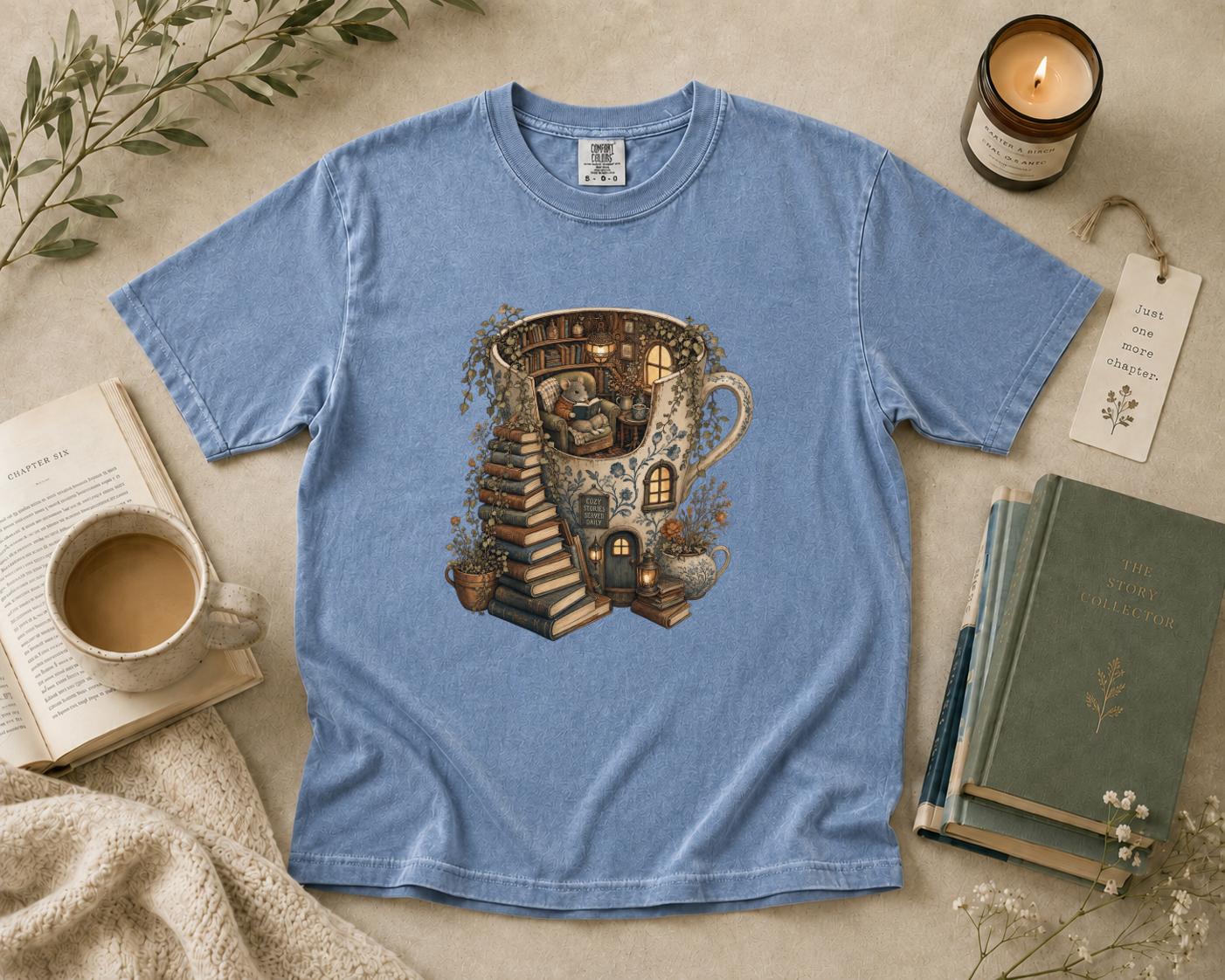 Coffee Mug Reading House T-Shirt