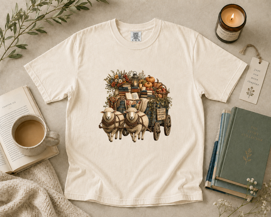 Sheep Book Wagon T-Shirt