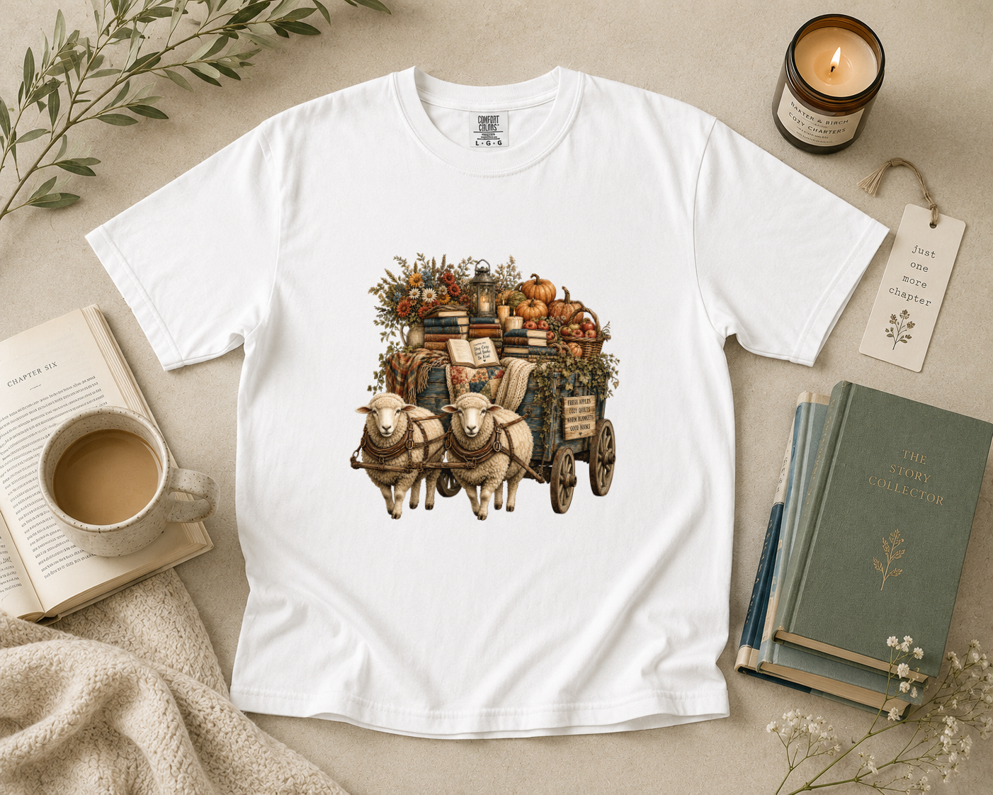 Sheep Book Wagon T-Shirt