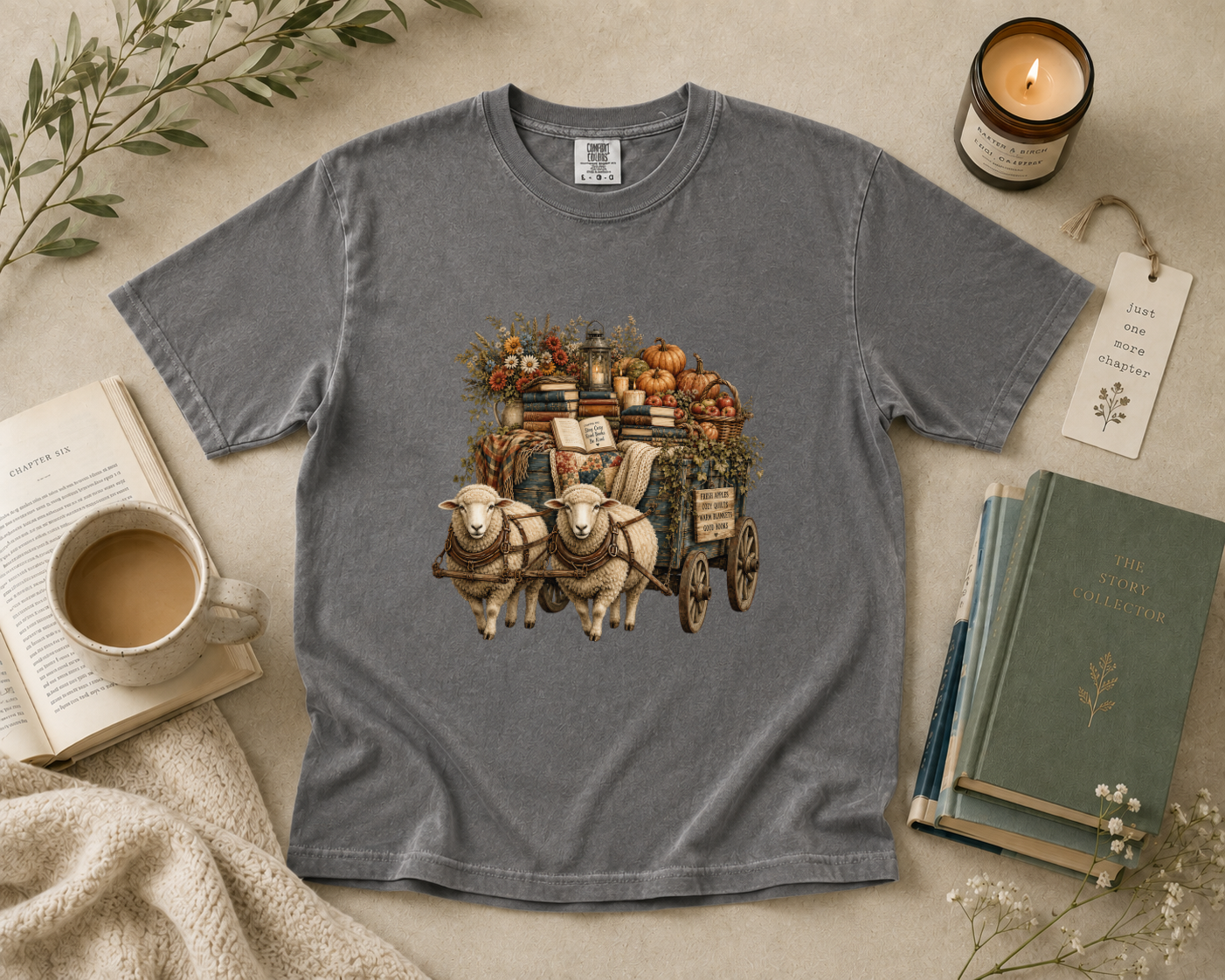 Sheep Book Wagon T-Shirt