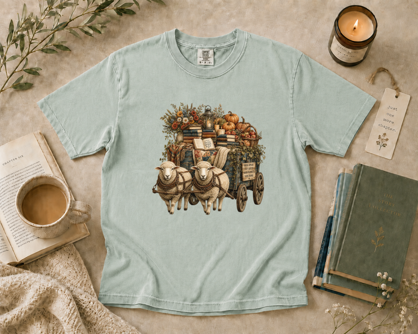 Sheep Book Wagon T-Shirt