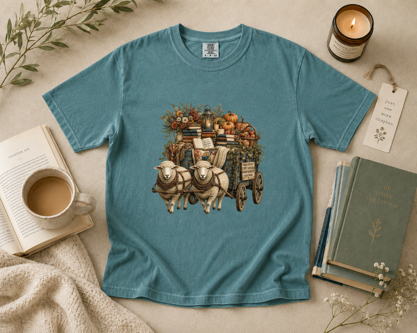 Sheep Book Wagon T-Shirt